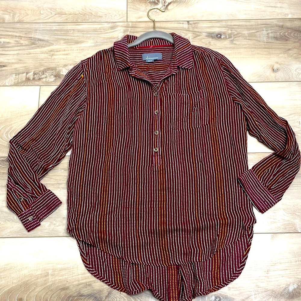 Anthropologie Isadora Button-Back Popover Tunic Top Small